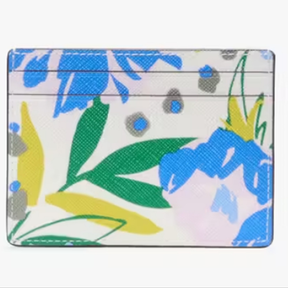 Kate Spade-Madison Festival Floral Slim Card Holder (Cream-Multi) - Picture 3 of 11